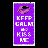 Coque Sony Xperia M2 Keep Calm Kiss me Violet