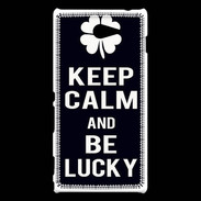 Coque Sony Xperia M2 Keep Calm Be lucky Noir