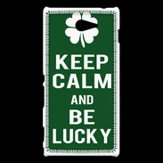 Coque Sony Xperia M2 Keep Calm Be lucky Vert