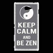 Coque Sony Xperia M2 Keep Calm Be Zen Gris
