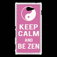 Coque Sony Xperia M2 Keep Calm Be Zen Rose