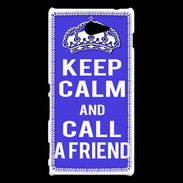 Coque Sony Xperia M2 Keep Calm Call friend Bleu