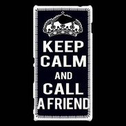 Coque Sony Xperia M2 Keep Calm Call friend Noir