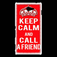 Coque Sony Xperia M2 Keep Calm Call friend Rouge