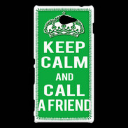 Coque Sony Xperia M2 Keep Calm Call friend Vert