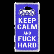 Coque Sony Xperia M2 Keep Calm Fuck hard bleu