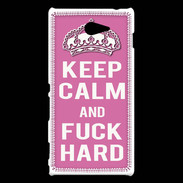 Coque Sony Xperia M2 Keep Calm Fuck hard Rose