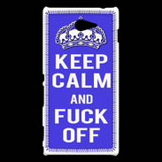 Coque Sony Xperia M2 Keep Calm Fuck off bleu