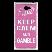 Coque Sony Xperia M2 Keep Calm Gamble Rose