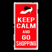 Coque Sony Xperia M2 Keep Calm Go Shopping Rouge