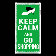 Coque Sony Xperia M2 Keep Calm Go Shopping Vert