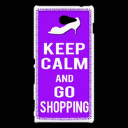 Coque Sony Xperia M2 Keep Calm Go Shopping Violet