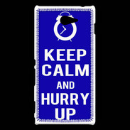 Coque Sony Xperia M2 Keep Calm Hurry up Bleu