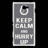 Coque Sony Xperia M2 Keep Calm Hurry up Gris