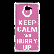 Coque Sony Xperia M2 Keep Calm Hurry up Rose
