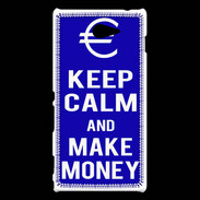 Coque Sony Xperia M2 Keep Calm Make money Bleu
