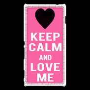 Coque Sony Xperia M2 Keep Calm Love me Rose
