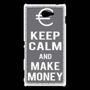 Coque Sony Xperia M2 Keep Calm Make money Gris