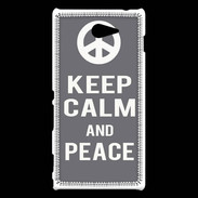 Coque Sony Xperia M2 Keep Calm Peace Gris