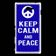 Coque Sony Xperia M2 Keep Calm Peace Bleu