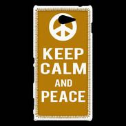 Coque Sony Xperia M2 Keep Calm Peace Orange