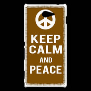 Coque Sony Xperia M2 Keep Calm Peace Marron
