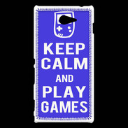 Coque Sony Xperia M2 Keep Calm Play games Bleu