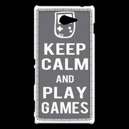 Coque Sony Xperia M2 Keep Calm Play games Gris