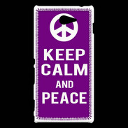 Coque Sony Xperia M2 Keep Calm Peace Violet