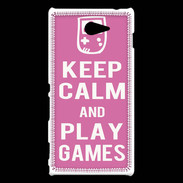 Coque Sony Xperia M2 Keep Calm Play games Rose