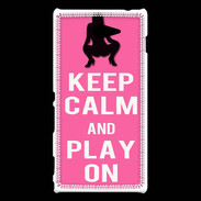Coque Sony Xperia M2 Keep Calm Play on Rose