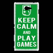 Coque Sony Xperia M2 Keep Calm Play games Vert