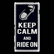 Coque Sony Xperia M2 Keep Calm Ride on Noir