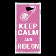 Coque Sony Xperia M2 Keep Calm Ride on Rose