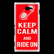Coque Sony Xperia M2 Keep Calm Ride on Rouge