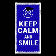 Coque Sony Xperia M2 Keep Calm Smile Bleu