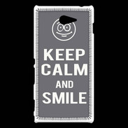 Coque Sony Xperia M2 Keep Calm Smile Gris