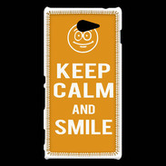 Coque Sony Xperia M2 Keep Calm Smile Orange