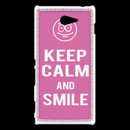 Coque Sony Xperia M2 Keep Calm Smile Rose