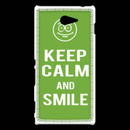 Coque Sony Xperia M2 Keep Calm Smile Vert