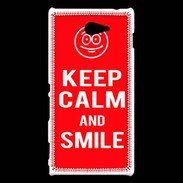 Coque Sony Xperia M2 Keep Calm Smile Rouge