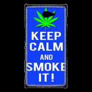 Coque Sony Xperia M2 Keep Calm Smoke it Bleu