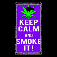 Coque Sony Xperia M2 Keep Calm Smoke it Violet