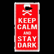 Coque Sony Xperia M2 Keep Calm Stay dark Rouge