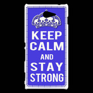 Coque Sony Xperia M2 Keep Calm Stay strong Bleu