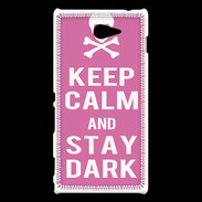 Coque Sony Xperia M2 Keep Calm Stay dark Rose