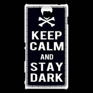 Coque Sony Xperia M2 Keep Calm Stay dark Noir