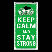 Coque Sony Xperia M2 Keep Calm Stay strong Vert