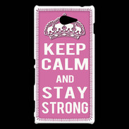 Coque Sony Xperia M2 Keep Calm Stay strong Rose