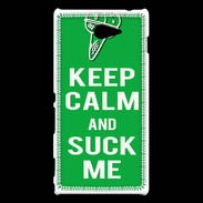 Coque Sony Xperia M2 Keep Calm Suck me Vert